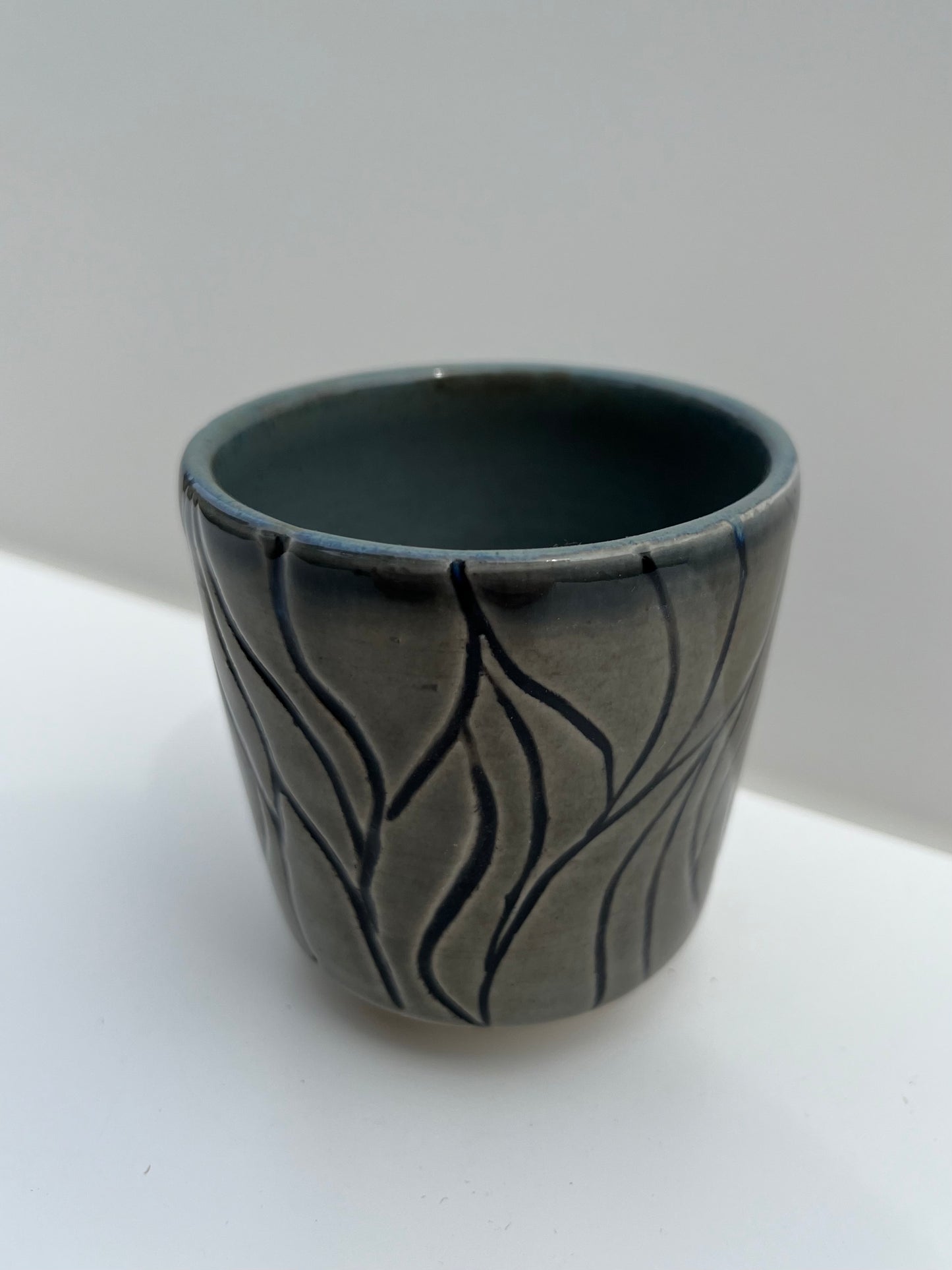 Small Gray Blue Mishima Cup 1