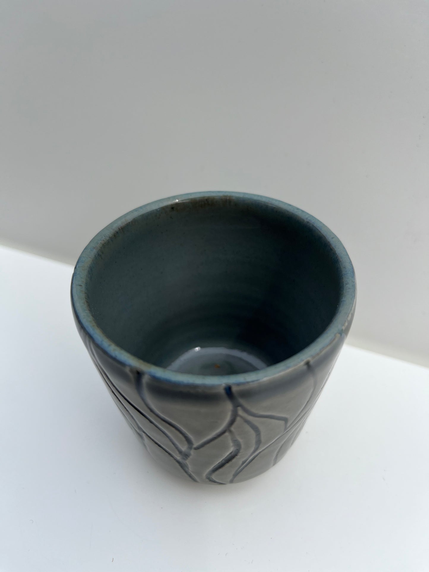 Small Gray Blue Mishima Cup 1