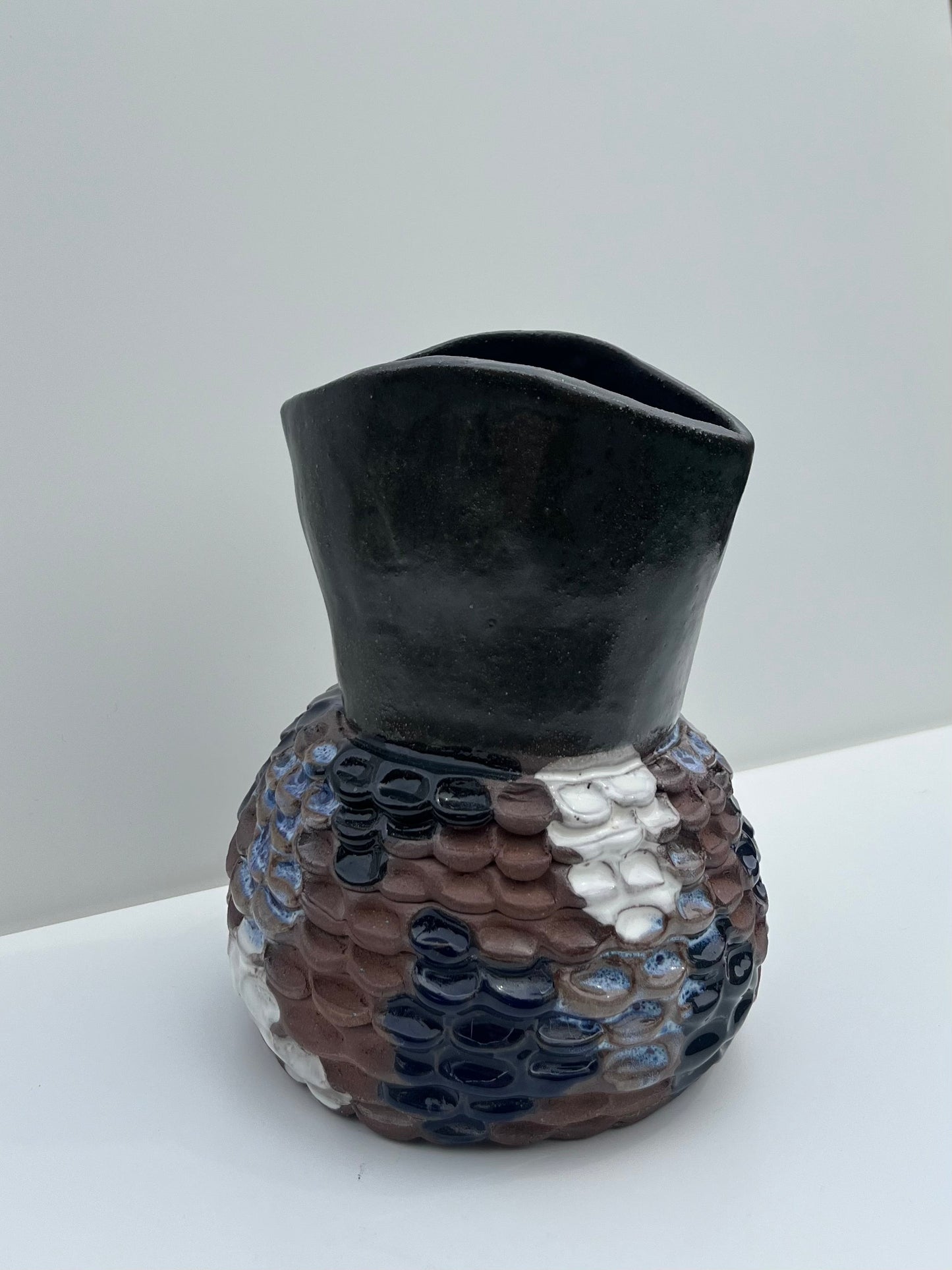 Black Thumbprint Vase