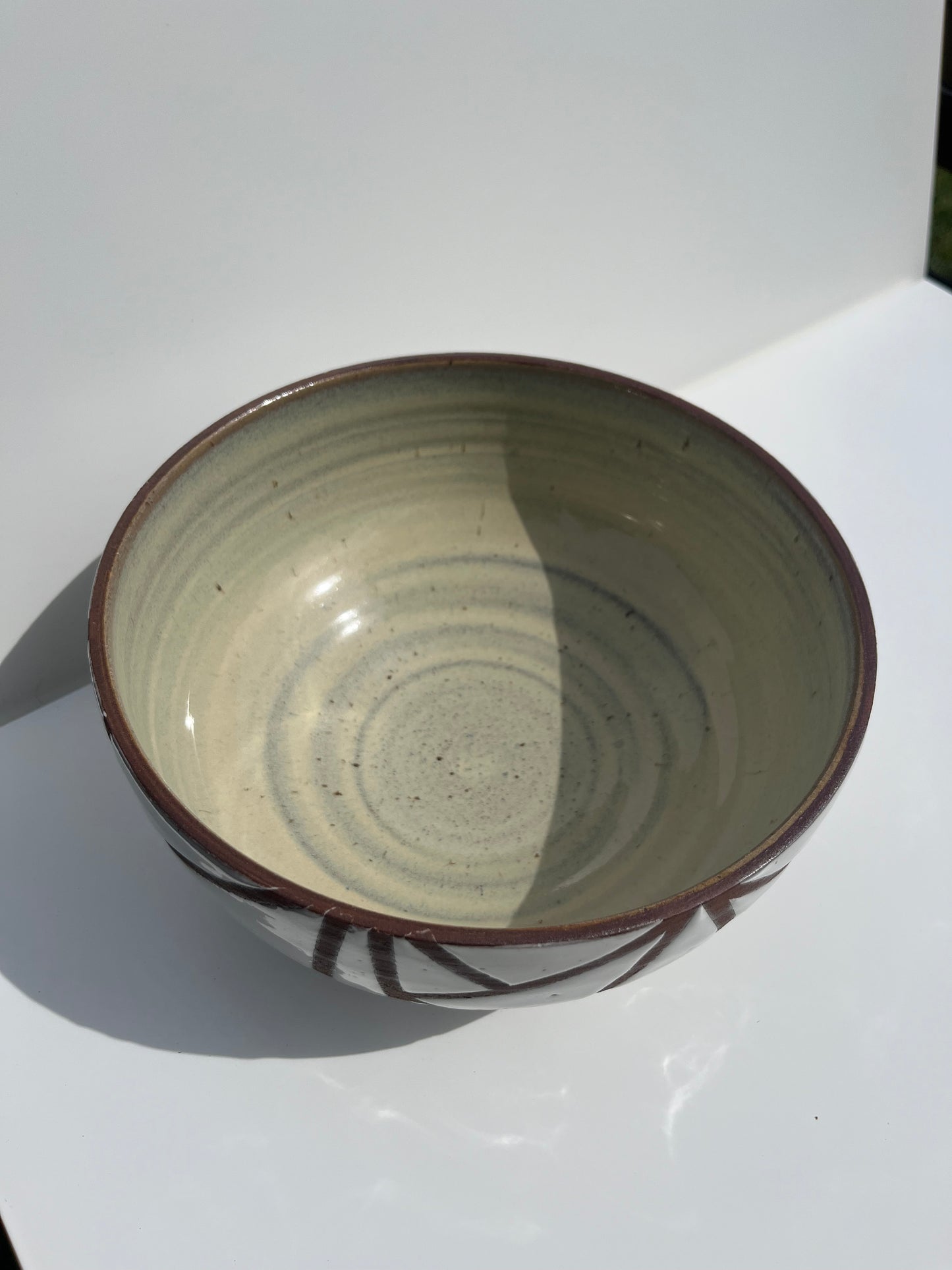 XL White Geometric Bowl