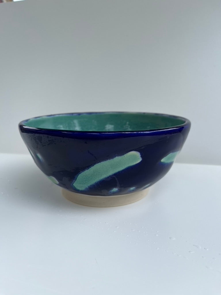 [second] blue abstract bowl