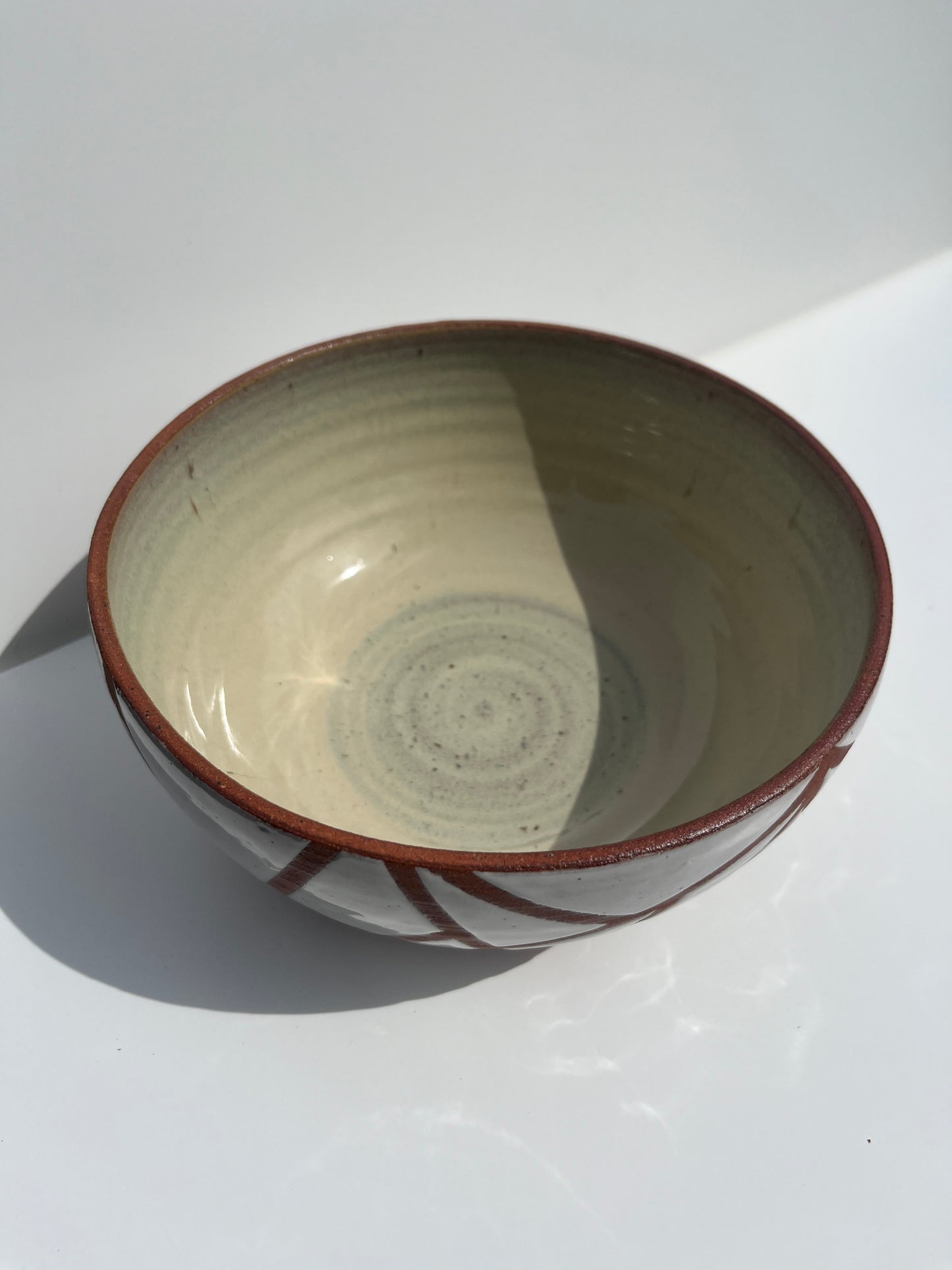 Large White Geometric Bowl