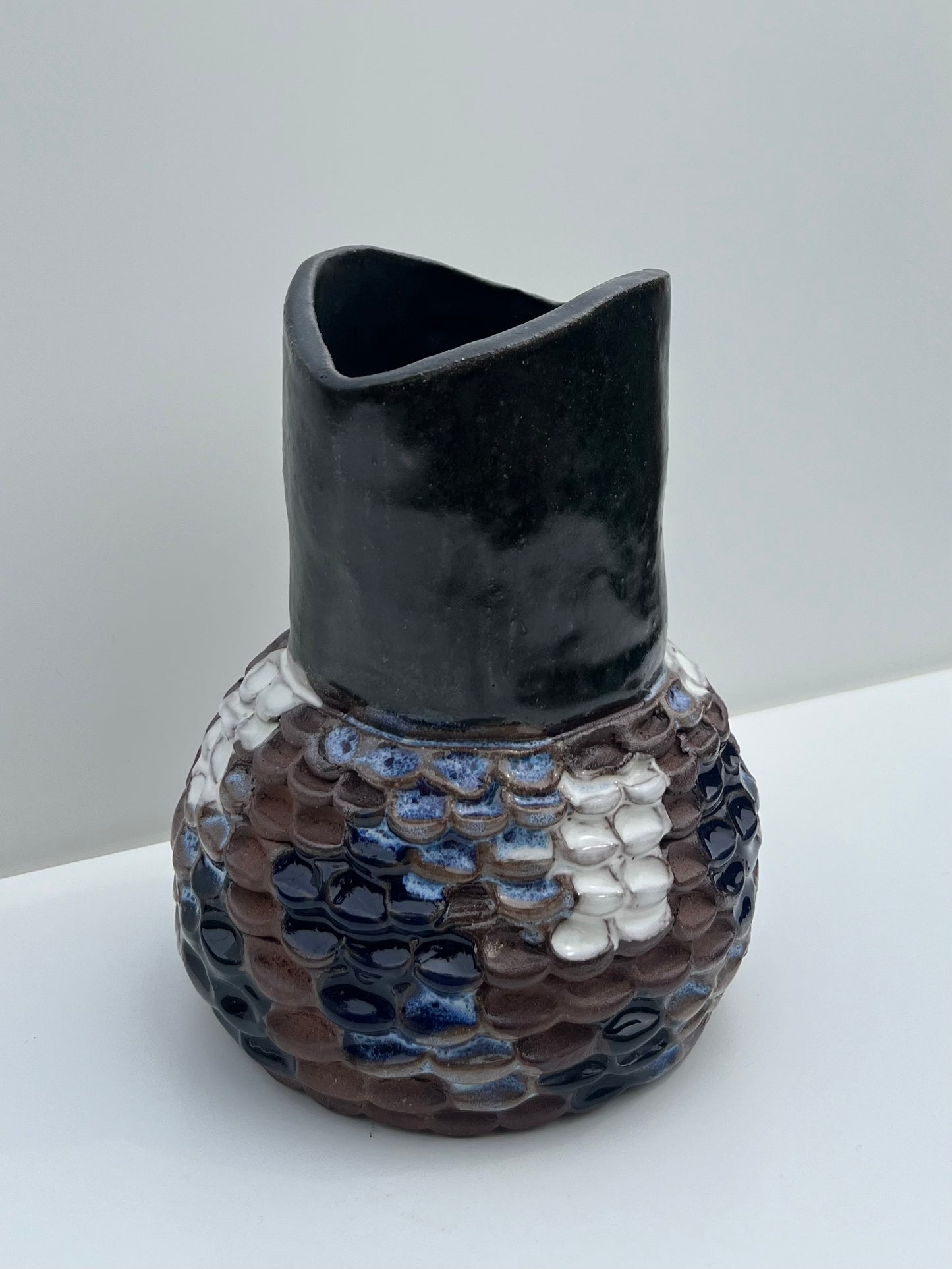 Black Thumbprint Vase