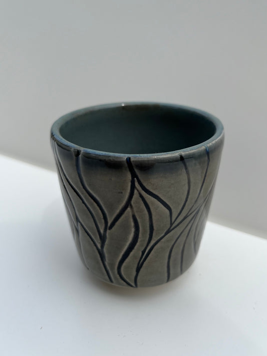 Small Gray Blue Mishima Cup 1