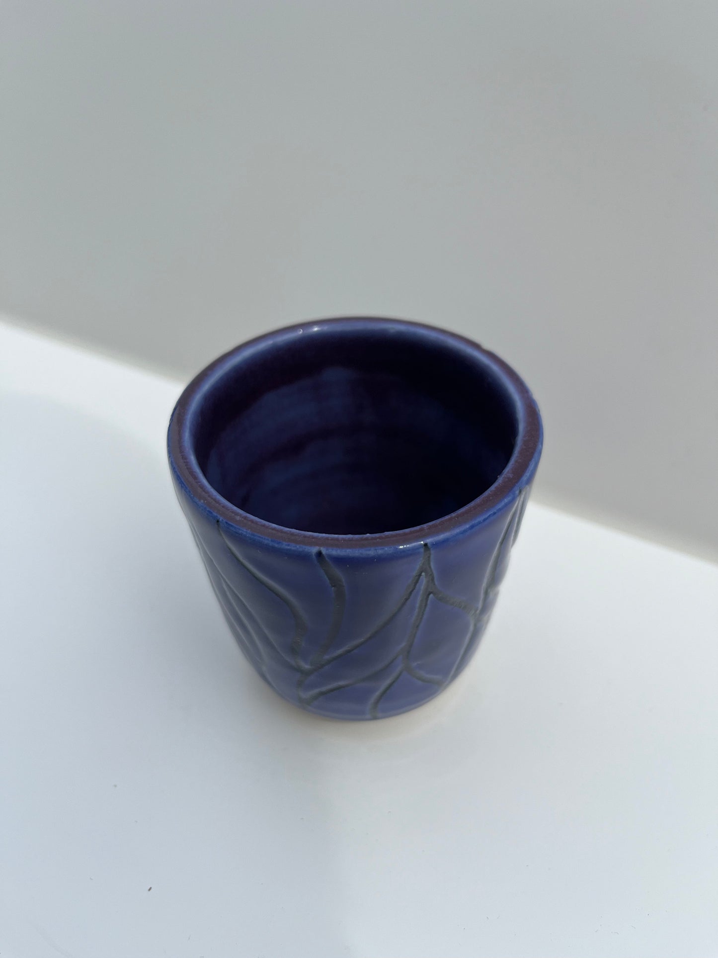 Small Blue Purple Mishima Cup